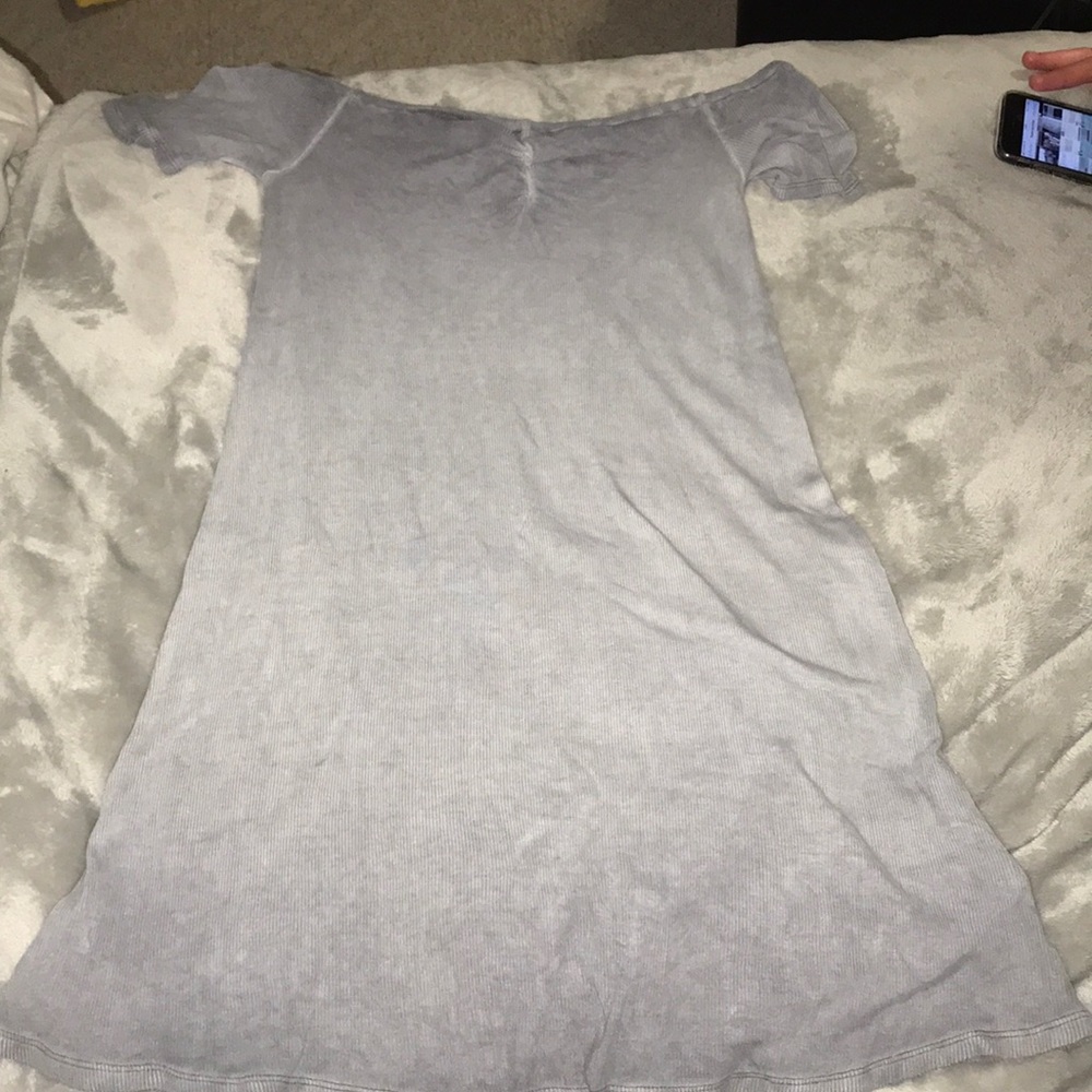 Grey off the shoulder dress
